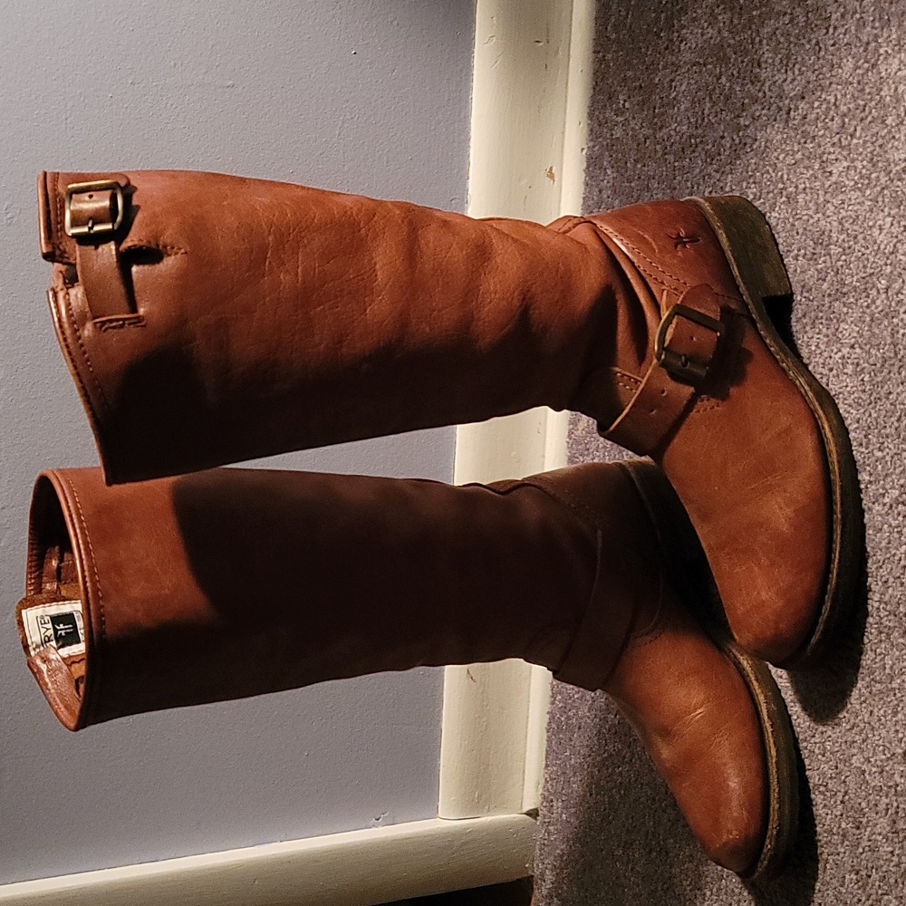 Frye Brown Leather Riding & Moto Boots